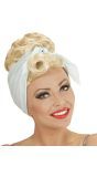 Pin-up pruik blond met hoofddoek