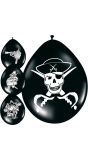 Piraten feestje ballonnen zwart 8 stuks