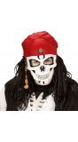 Piraten schedel masker met bandana en kralen