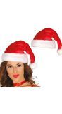 Pluche kerstmuts rood extra kwaliteit