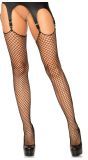 Plus size jarretel visnet stockings zwart