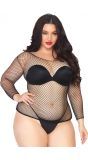 Plus size visnet topje zwart