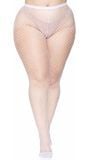 Plussize elastaan visnet panty wit