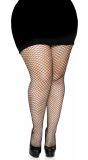 Plussize elastaan visnet panty zwart