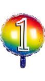 Rainbow folieballon 1 jaar