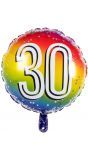 Rainbow folieballon 30 jaar