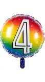 Rainbow folieballon 4 jaar