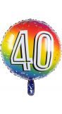 Rainbow folieballon 40 jaar