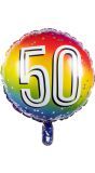 Rainbow folieballon 50 jaar