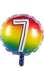 Rainbow folieballon 7 jaar
