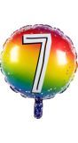 Rainbow folieballon 7 jaar