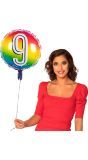 Rainbow folieballon 9 jaar