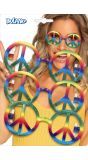 Rainbow peace hippie feestbrillen