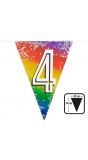 Rainbow vlaggenlijn verjaardag 4 jaar