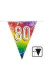 Rainbow vlaggenlijn verjaardag 80 jaar