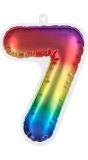Rainbow zelfklevende cijferballon 7