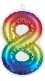 Rainbow zelfklevende cijferballon 8