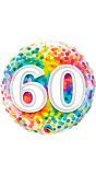 Regenboog confetti 60 jaar folieballon