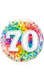 Regenboog confetti 70 jaar folieballon