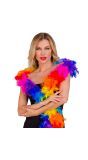 Regenboog pride veren boa luxe