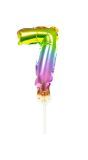 Regenboog taart topper cijfer 7 folieballon