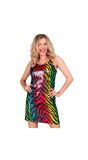 Regenboog tijgerprint pailletten jurkje vrouwen