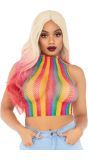 Regenboog visnet croptop