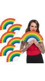Regenboog waaiers gaypride 6 stuks