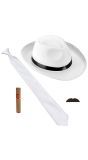 Retro accessoire set witte gangster