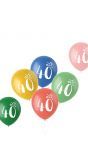 Retro verjaardag ballonnen 40 jaar 6 stuks