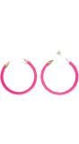 Ring oorbellen neon roze