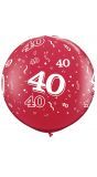 Robijn rode 40 jaar ballonnen 2 stuks 90cm