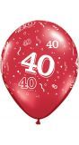 Robijn rode 40 jaar ballonnen 25 stuks