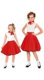 Rok en sjaal polkadot 50s rood kinderen