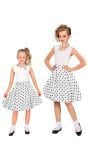 Rok en sjaal polkadot 50s wit kinderen