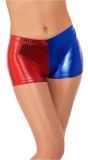 Rood blauwe Harley Quinn hotpants