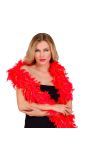 Rood met gouden tinsels luxe boa