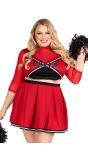 Rood varsity cheerleader kostuum plus size