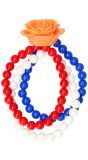 Rood wit blauw koningsdag armbandje