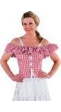 Rood-witte carmen blouse vrouwen