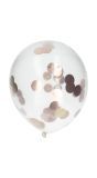 Rose goudkleurige confetti ballonnen 4 stuks