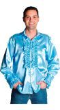 Rouches blouse blauw luxe heren