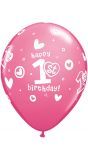 Roze 1e verjaardag ballonnen 25 stuks