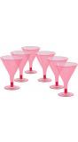 Roze cocktail glazen 6x