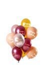 Roze gouden happy birthday ballonnen 12 stuks