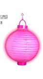 Roze lampion met 2 witte LED lichten