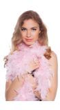 Roze luxe veren boa 180cm