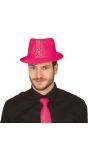 Roze pailletten fedora