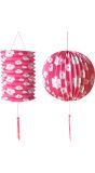 Roze papieren bal en lampion