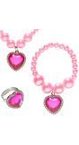 Roze parel sieraden met hartjes